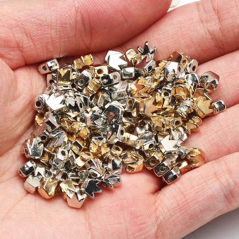 100Pcs/lot 5x6mm Crown Shape CCB Beads Loose Spacer Acrylic Beads For DIY Charm Jewelry Making Findings Bracelet Necklace