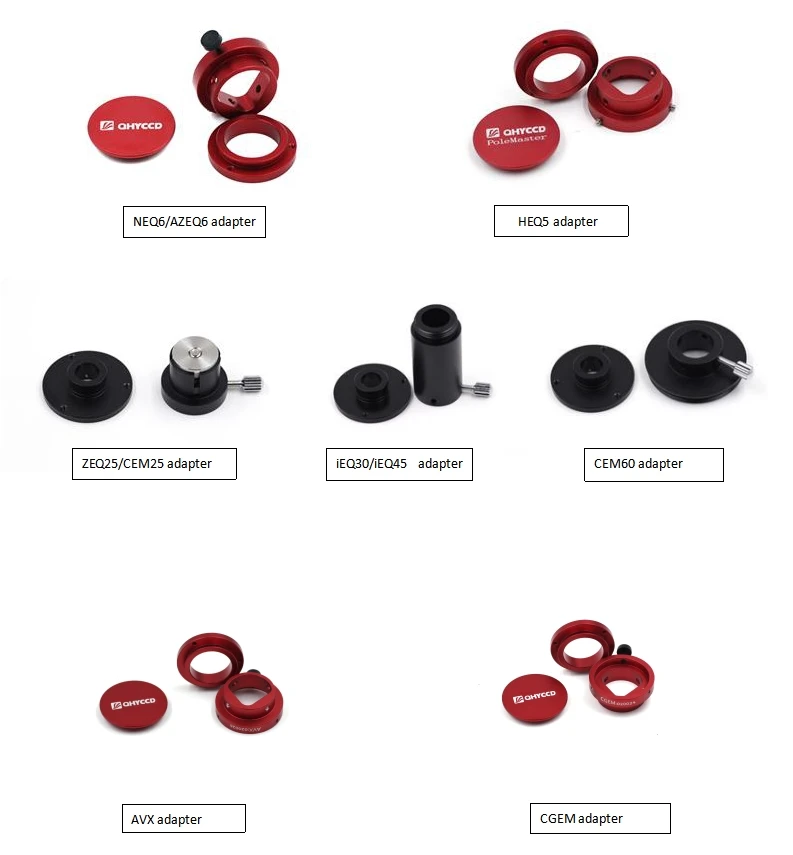 QHY POLEMASTER Adapter Dành Cho AP900 AP-SM AstroTrac AVX AZEQ5 CEM60 CGEM EQ6 AZEQ6 HEQ5 EQ8 SX-4 G11 EM400