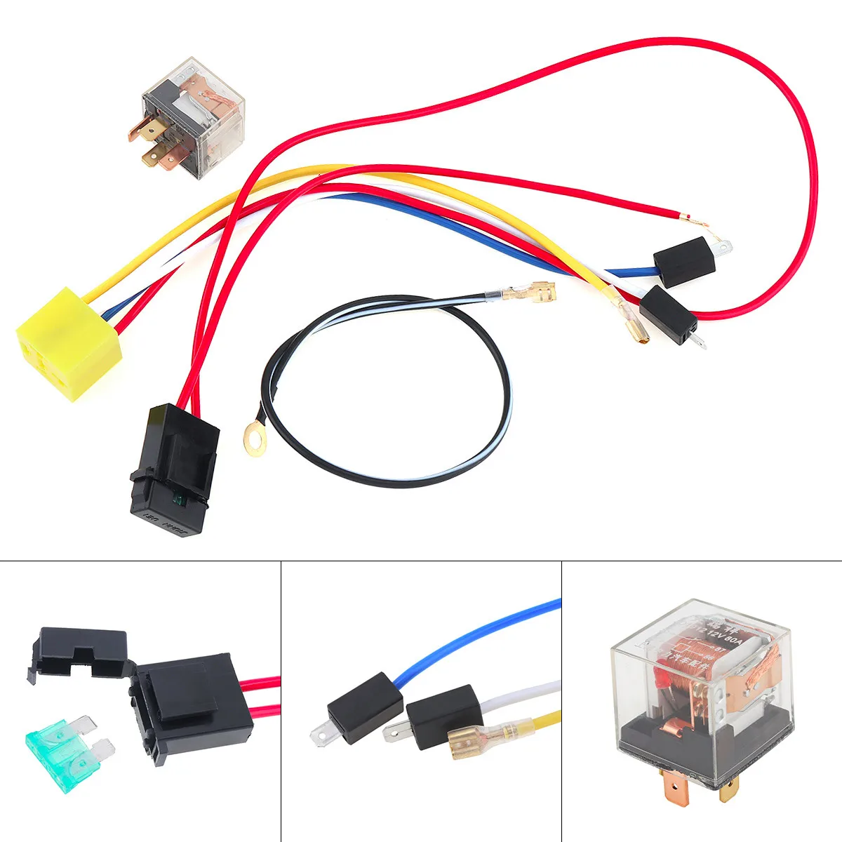 Universal 12V Car Air Horn Wires and Relay for Auto Truck Vehicle Horn