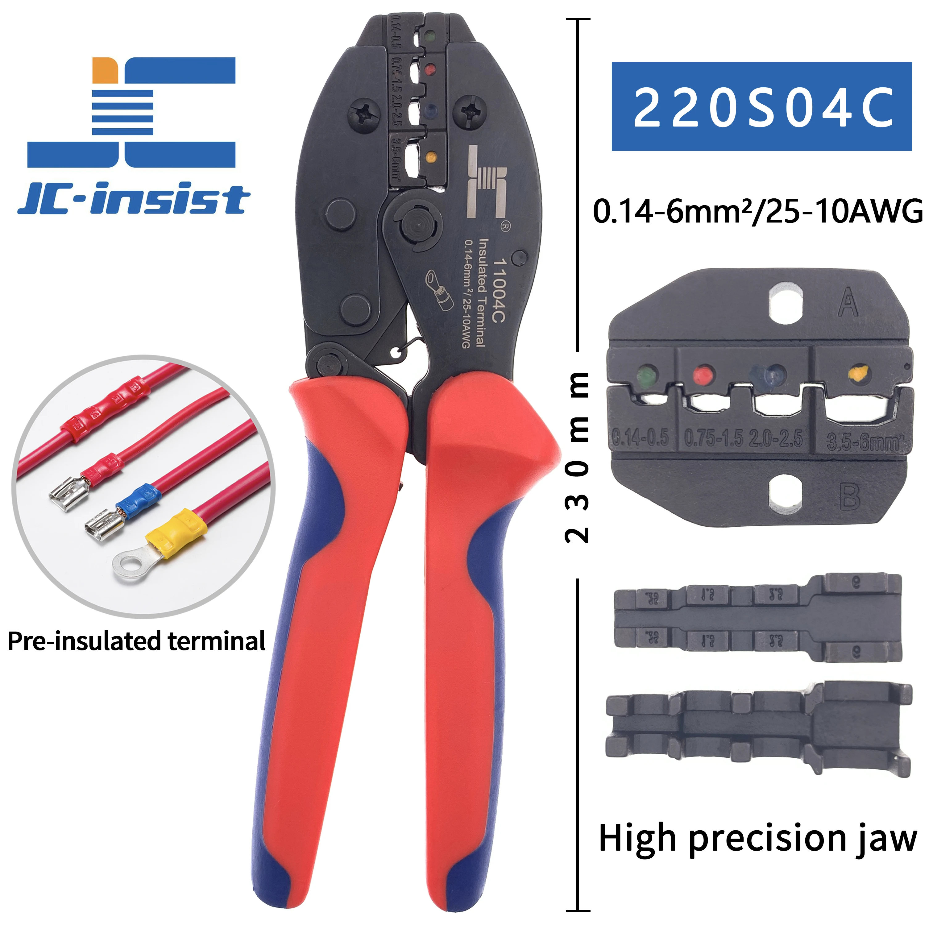 110Series RV SV BV pre-insulated terminal crimping pliers, cold terminal crimping pliers 0.14-10mm²