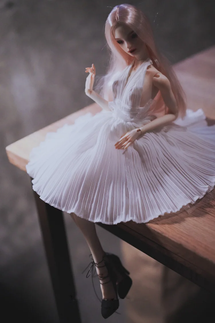 1/6 1/4 1/3 BJD clothes white Nightdress Princess Pleated dress for BJD/SD YOSD MSD SD13 big girl doll accessories C0658