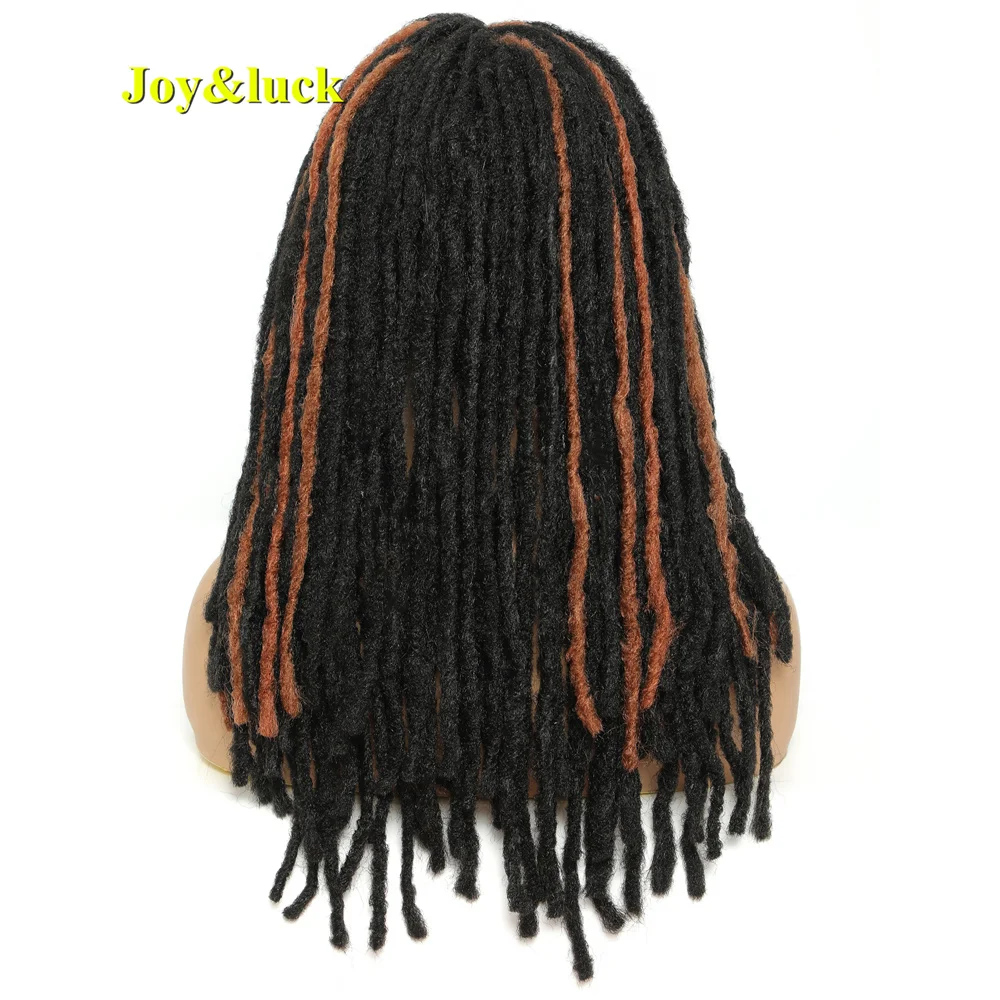 Long Dreadlock Hair Wig  Black Mixed Brown Crochet Braids Wigs  Middle Part Synthetic Braided Hair For Women Daily Or Party Use