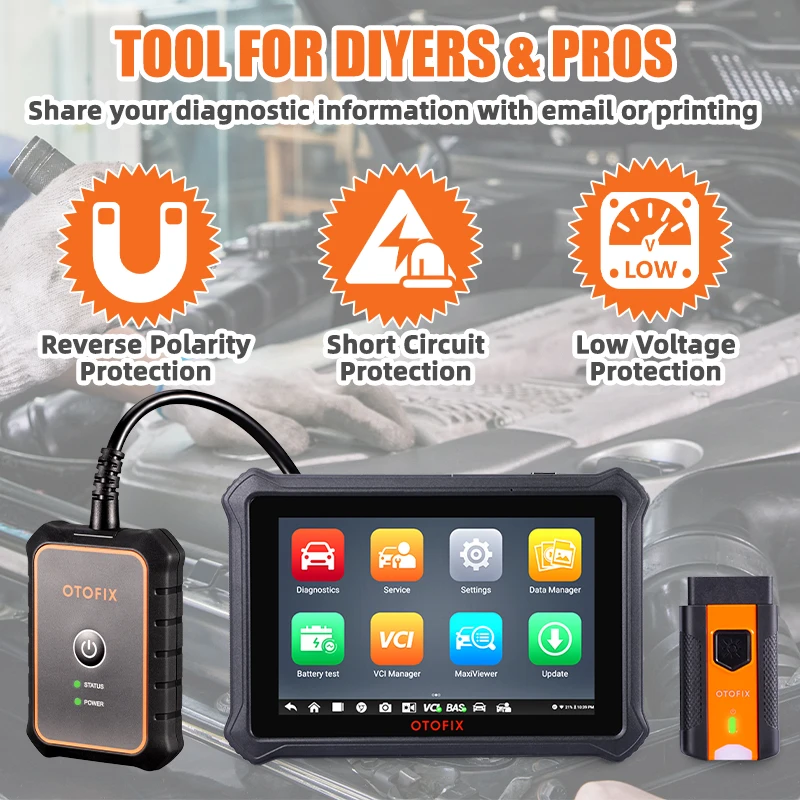 Power By Autel OTOFIX BT1 Lite Car Diagnostic Tool OBD2 Scanner Diagnostic Tool Battery Test OBD2 Tester Car Battery Tester Tool