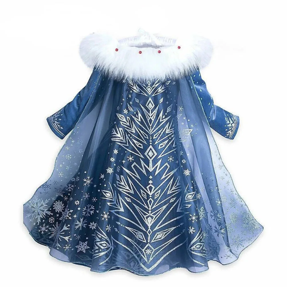 Anna Princess Dress Elsa Girls Costume Clothes Kids Dresses Cosplay Snow Queen Birthday Parti Vestidor Menina