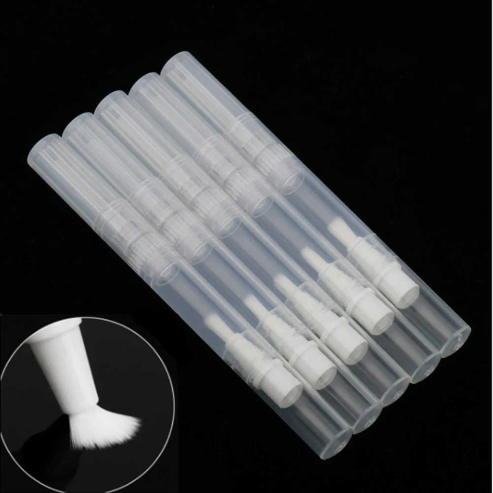 New 5Pcs Empty Twist Pen Cosmetic Container Lip Gloss Eyelash Growth Liquid Tube Nail Oil Pen Makeup Brush 3ml