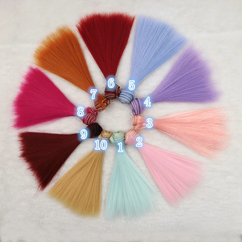 1pcs 15*100cm Doll Accessories Long Straight Synthetic Fiber BJD SD Wig Hair For Doll Wigs High-temperature Wire girl toys - Image 3
