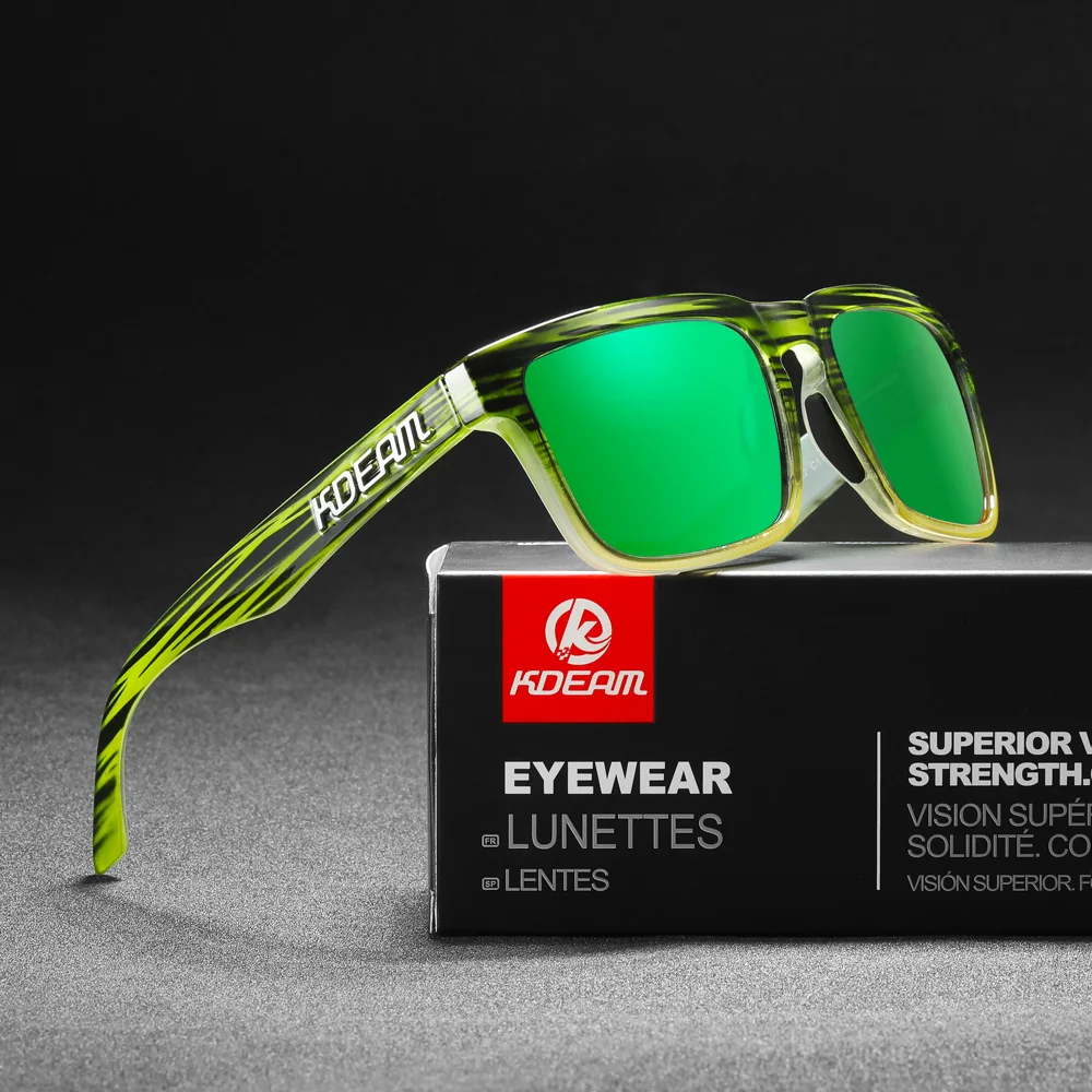KDEAM Marke Neue 3D Logo Quadrat Polarisierte Sonnenbrille Vacationing Fahren Sonnenbrille Echt Beschichtung Linse KD332 – Detail 11