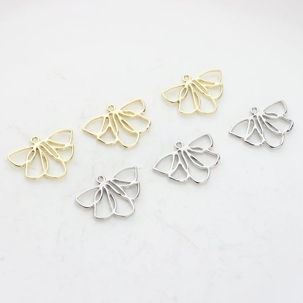 Zinc Alloy Charms   Hollow Flower Shape Charms Connector 6pcs/lot For DIY Fashion Earrings Making Accessories