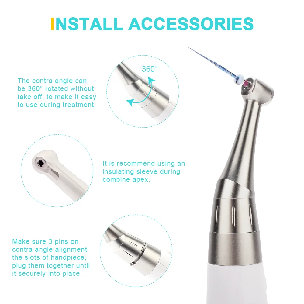 2 In 1 Dental Wireless Endo Motor Built In Apex Locator Root Canal Treatment Reciprocating  360°Adjustable Handpiece AI-EP-Smart