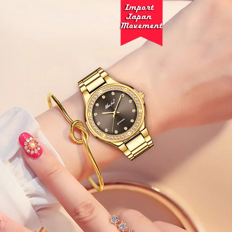 MISSFOX Elegant Woman Watch Luxury Brand Female Wristwatch Japan Movt 30M Waterproof Gold Expensive Analog Geneva Quartz Watch