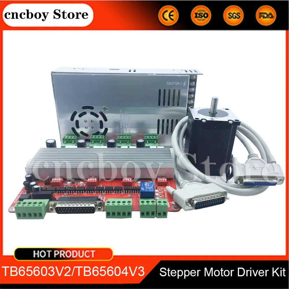 

CNC kit 3-axis/4-axis TB6560 3.5A stepper motor driver TB65603V2/TB65604V3 control board Mach3 57 stepper motor + 250W 24V power