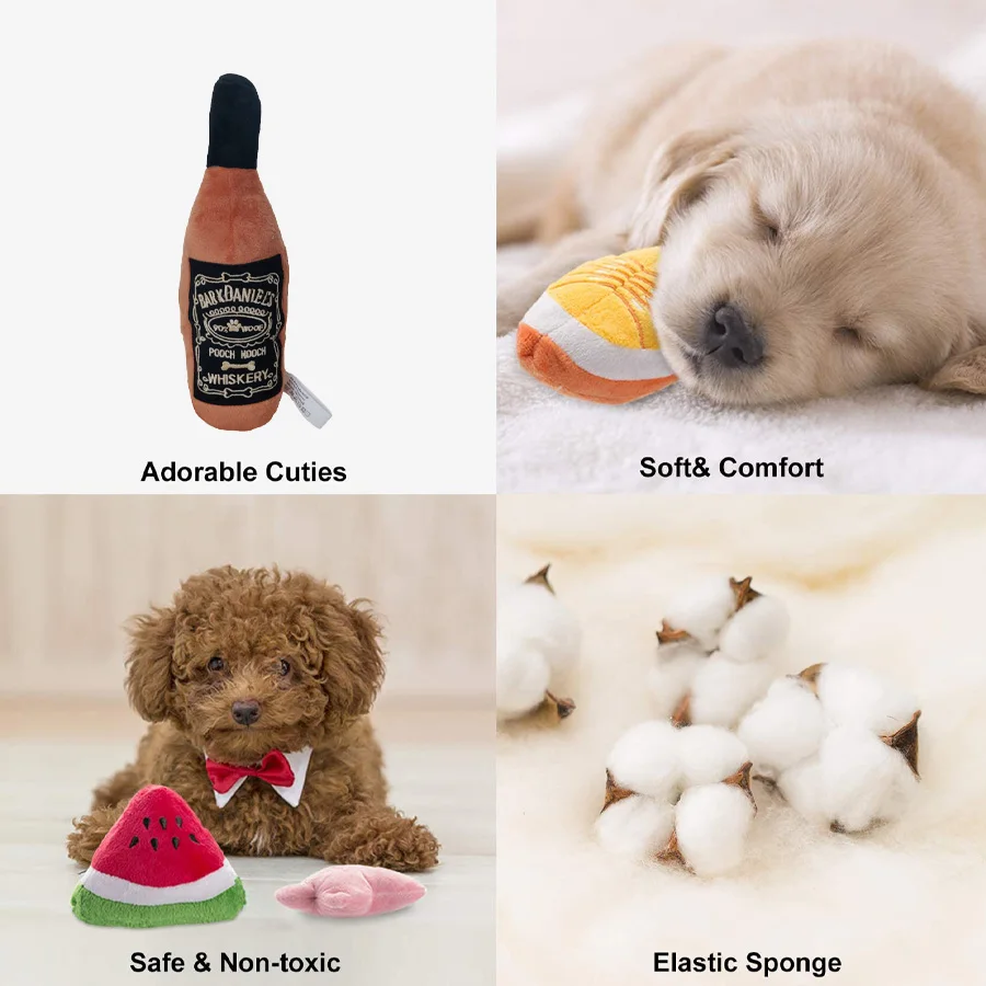 Designer Dog toy | Luxury Dog Toys Chewy Vuitton PUPPI TOY Unique Squeaky Plush Dog Toys Pink Rose Bottle Squeaky Toys