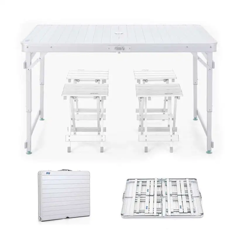 Outdoor Leisure Portable Folding All-Aluminum Table And Chairs Set for Camping Hiking Traveling - Lightweight And Compact Design