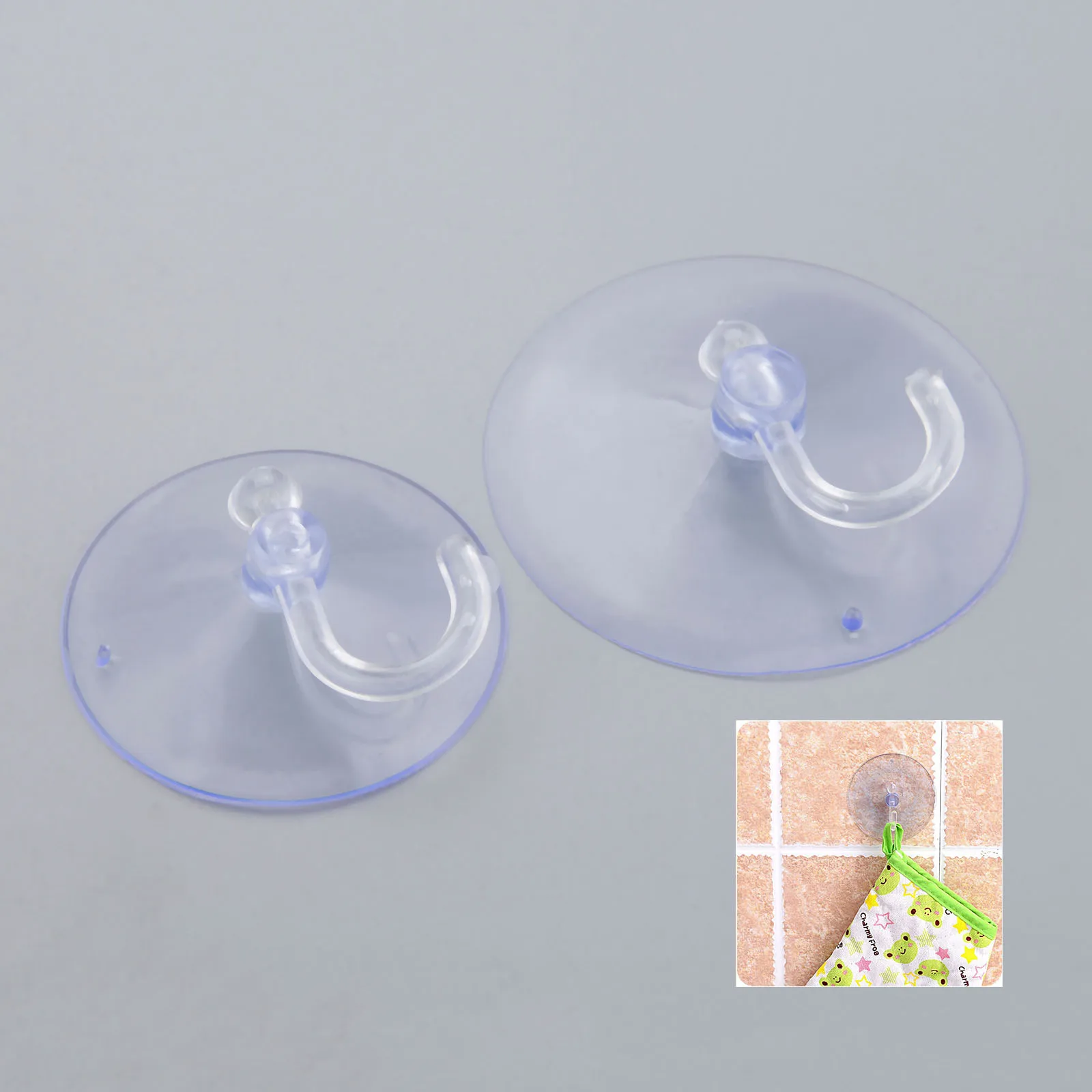 5Pcs 60/80mm PVC Transparent Suction Hooks Strong Hanger Cup Sucker for Bathroom Kitchen Office Smooth Surface Glass Window Wall