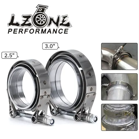 LZONE - V 밴드 배기 클램프 2.5 인치 3 인치 63mm 76mm 배기 암수 플랜지 Vband 클램프 V-밴드 머플러 클램프
