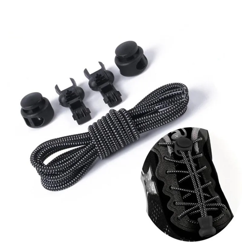 Round Elastic Shoelaces Suitable For Various Shoe Accessories No Tie Shoelace Fixed Stretching Locking Lazy laces 1 Pair