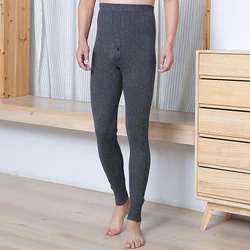 Calça legging masculina de malha 100% caxemira pura, nova moda inverno, calça macia de alta qualidade, calça elástica quente masculina