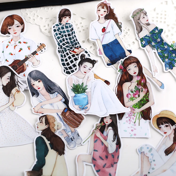 

15pcs/lot Style girl Sticker Diy Album Scrapbooking Diary Planner Journal Sticker Decorative Label For Kids