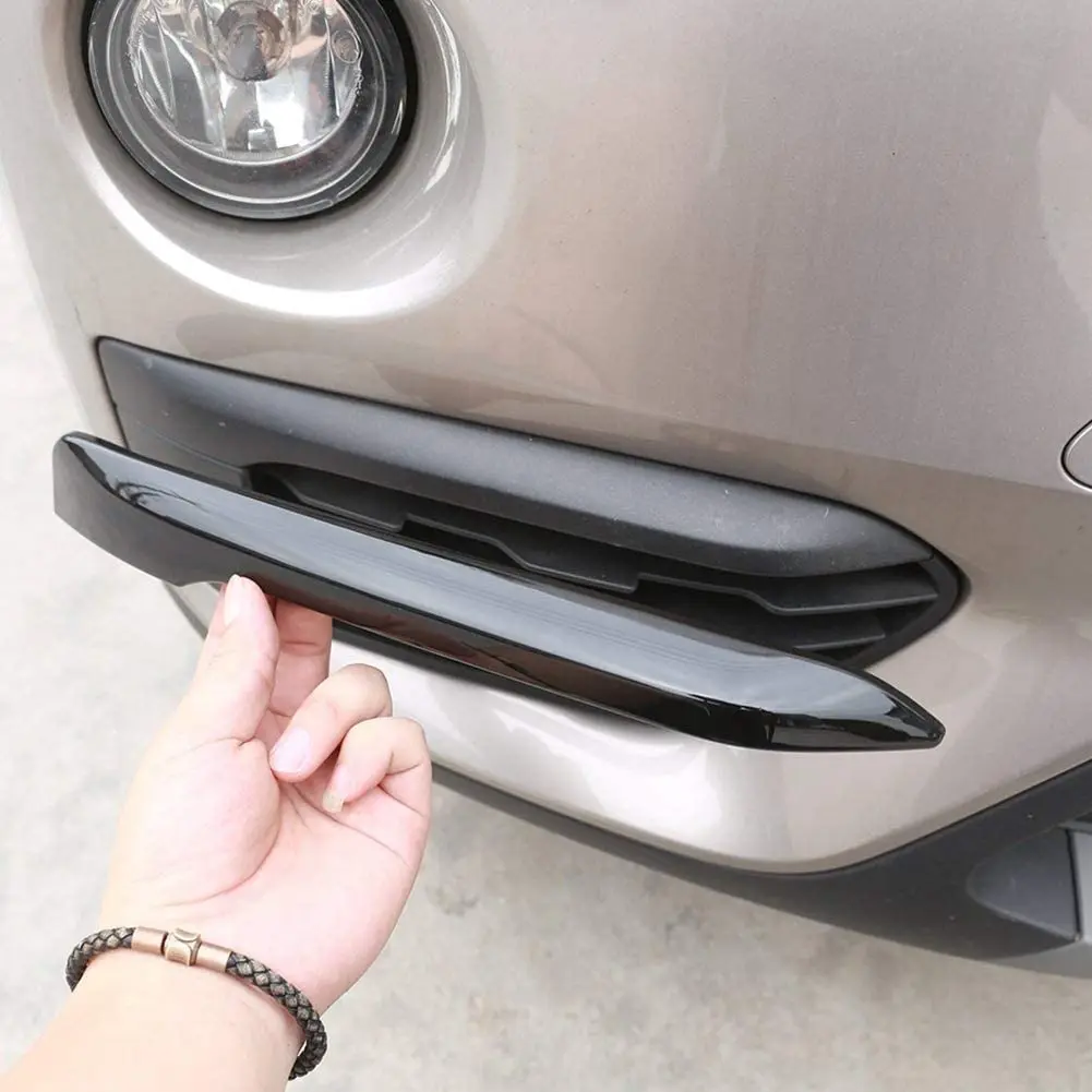 

ABS Plastic Front Fog Lamp Strips Trim Cover Molding For BMW X1 F48 2016-2018 Gloss Black