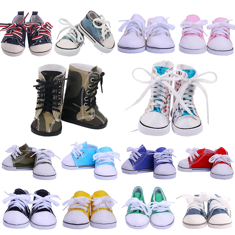 7Cm Canvas Doll Shoes Clothes Accessories For 18 Inch American& 43Cm Baby New Baby Our Generation Girl's Russian DIY Toys GIfts