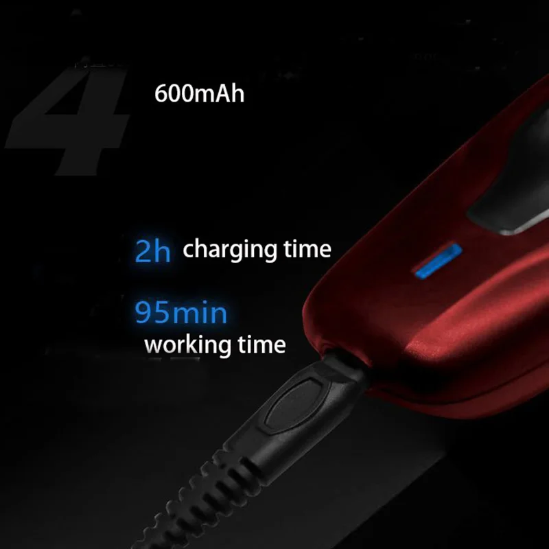Kemei Electric Cordless Shaver Perfect Perrect Cut Twin Men Razor Floating Blade with Pop-up Trimmer Blade Rechargeable KM-1123
