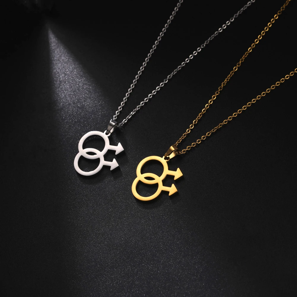 Cazador موضة مثلي الجنس مثليه رمز قلادة القلائد الفولاذ المقاوم للصدأ سلسلة مجوهرات جديدة للنساء الرجال حفلة عيد ميلاد هدية 2025