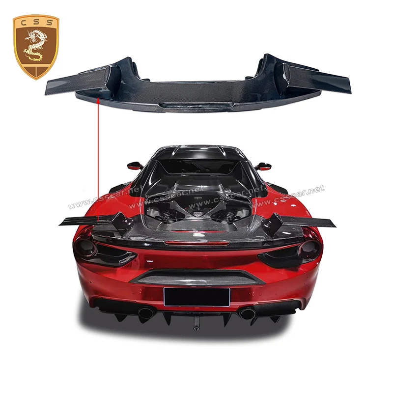 

Upgrade MSY Style Rear Wing Spolier For Ferrari 488 Spider GTB Carbon Fiber Tail Wing Lid Racing Spolier Moulding Bodykit