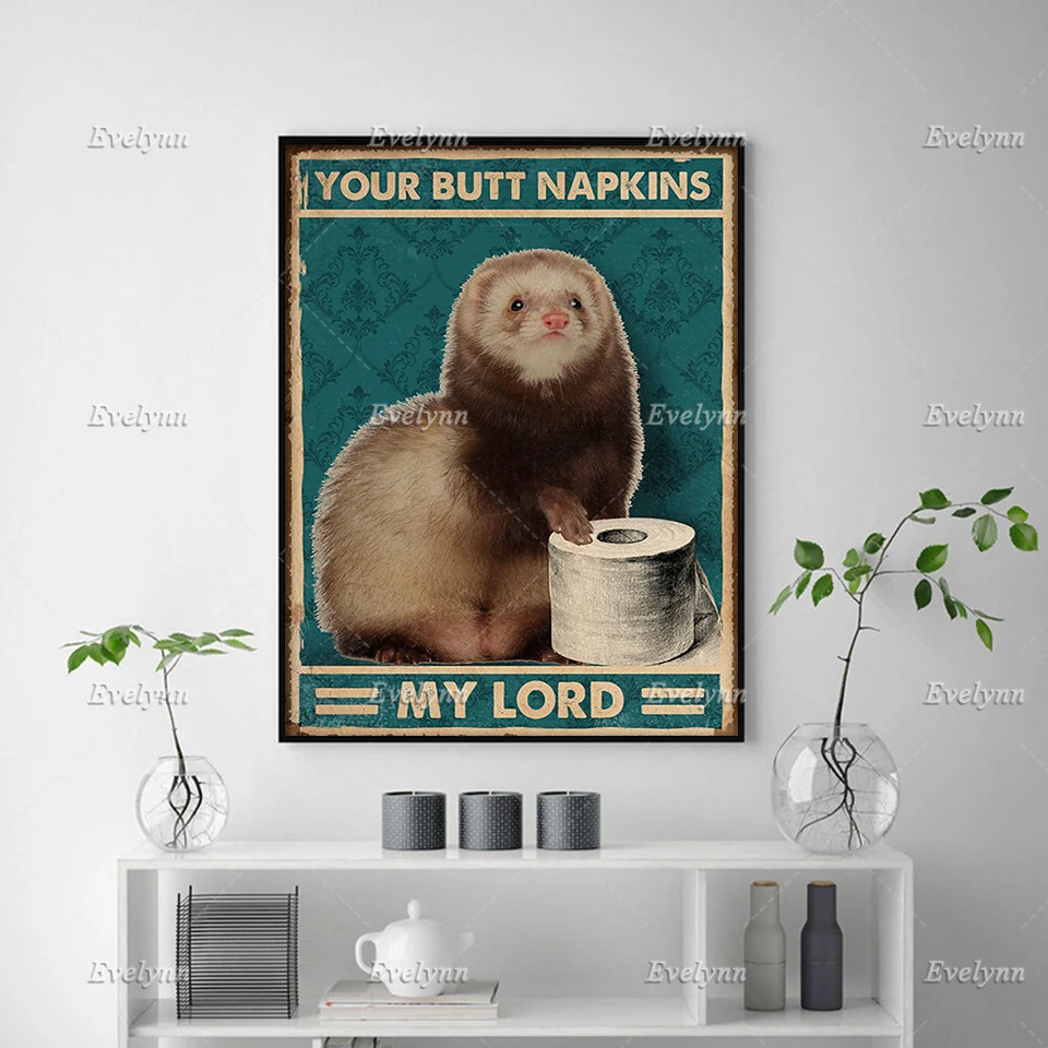 Otter Lovers Poster Your Butt Napkins My Lord Poster Toilet Decor Wall Art Prints Home Decor Canvas Unique Gift Floating Frame