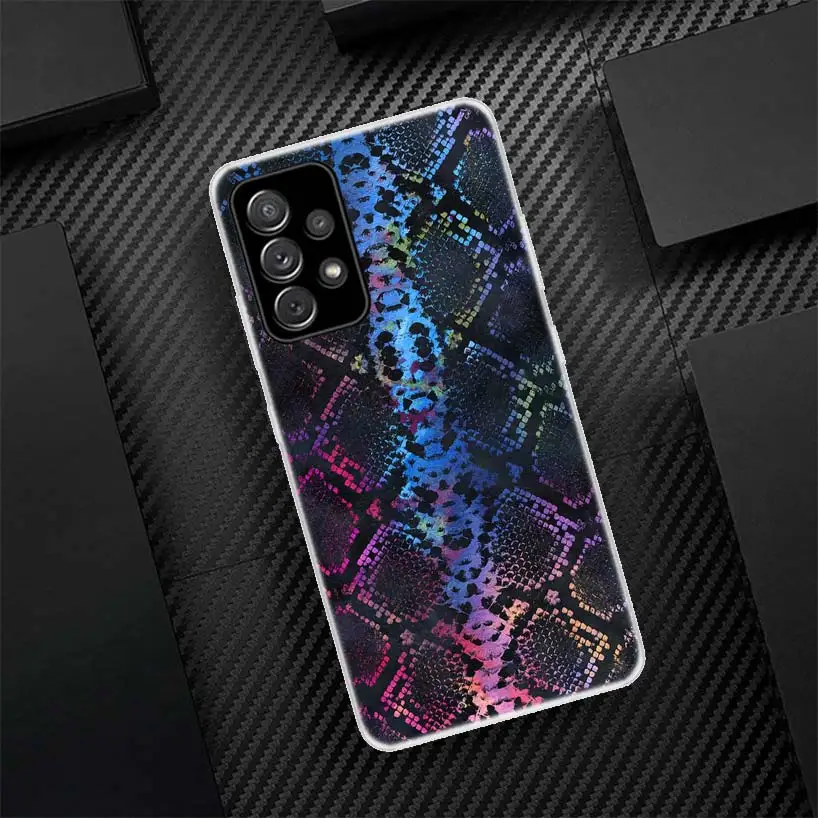 Pink Snake Skin Printing Drawing Phone Case For Samsung Galaxy A55 A54 A52 A53 A15 A14 A12 A13 A25 A24 A22 A23 A35 A34 A32 A33 A