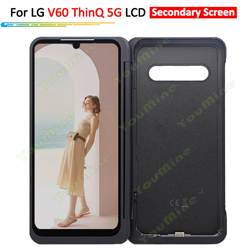 Tested  for LG V60 ThinQ 5G LCD Dual Screen Secondary screen With Frame magnetic adapter For LG V60 dual screen display LM-V600