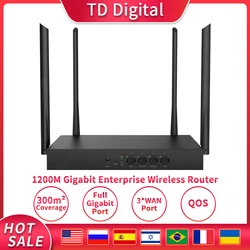 TDW18E Enterprise Wired Routers 1200M 11AC Dual Band Gigabit Port Wireless Repeater Support QOS Plug and Play