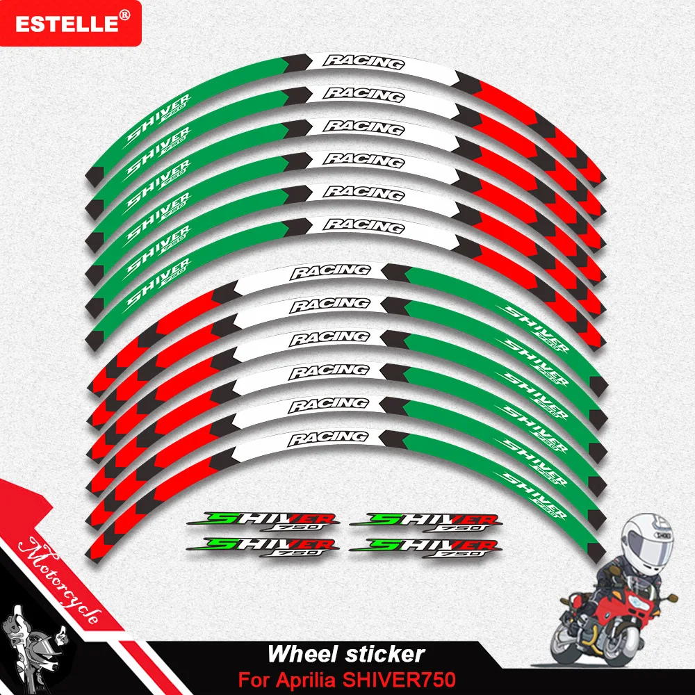 Motorcycle 12 Strips Sticker Decals Reflective Waterproof Wheel Decals For Aprilia SHIVER GT 750 SHIVER750  SHIVER 750