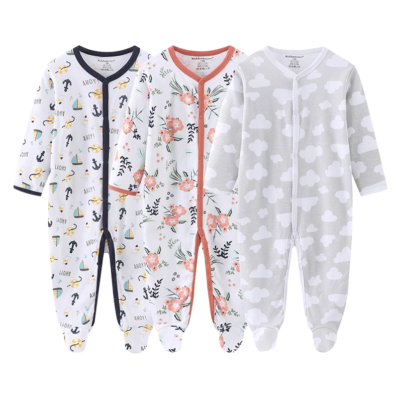 2022 Cotton 1/3PCS Newborn Full Sleeve Autumn Baby Boy Clothes Romper Baby Girl Clothes Roupas de bebe Girls Baby Clothing