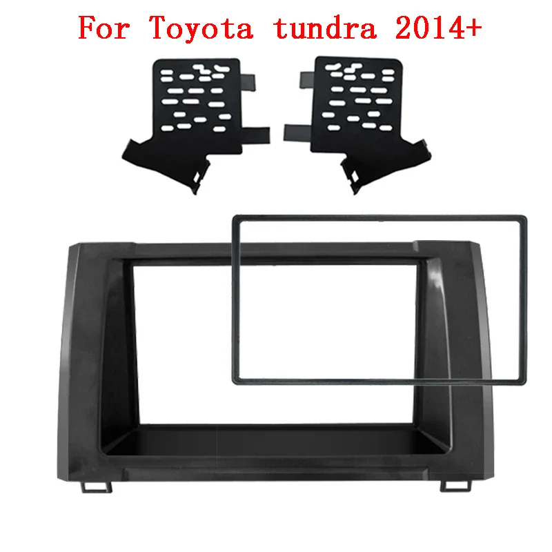 

2din Car Radio Fascia Fit Toyota Tundra 2014 Stereo Panel Audio Refit Installation Surround Trim Frame Dash Kit Facia Cover