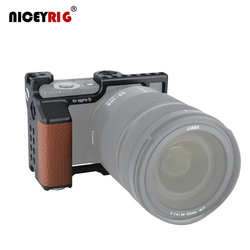 Niceyrig Sigma FP Dedicate Camera Cage Stabilization With Wooden Grip Screwdriver Brown 346