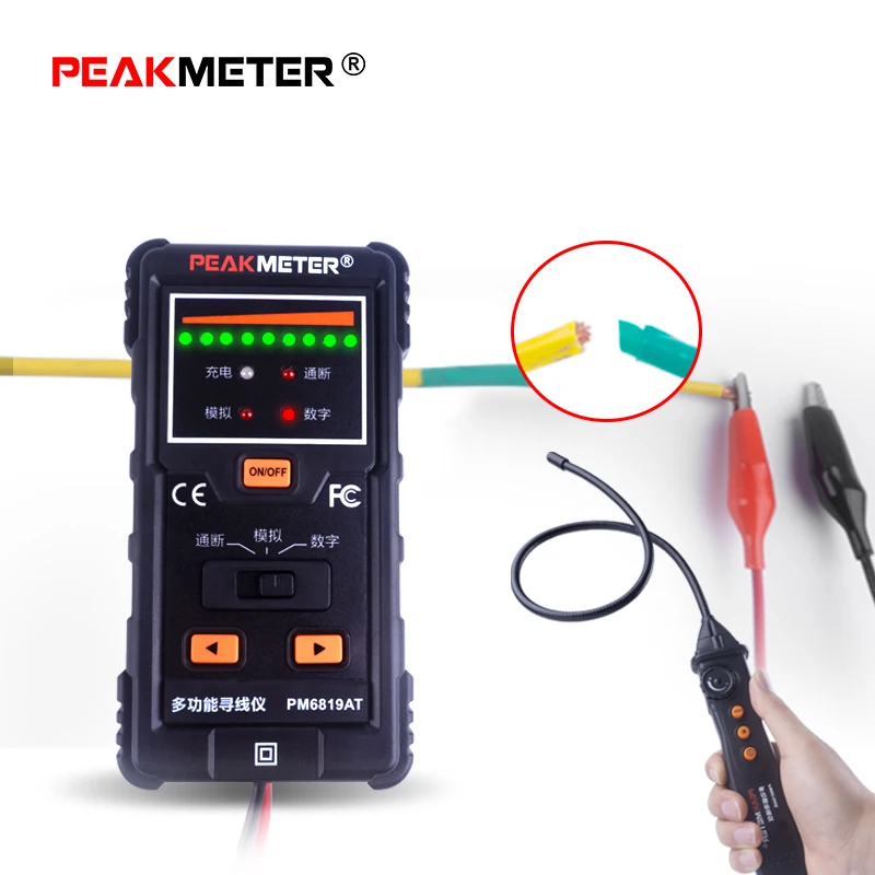 Peakmeter official PM6819A Многофункциональный проводной трекер 2 м глубина обнаружения 1000 м цифровой поиск расстояния линии обнаружения