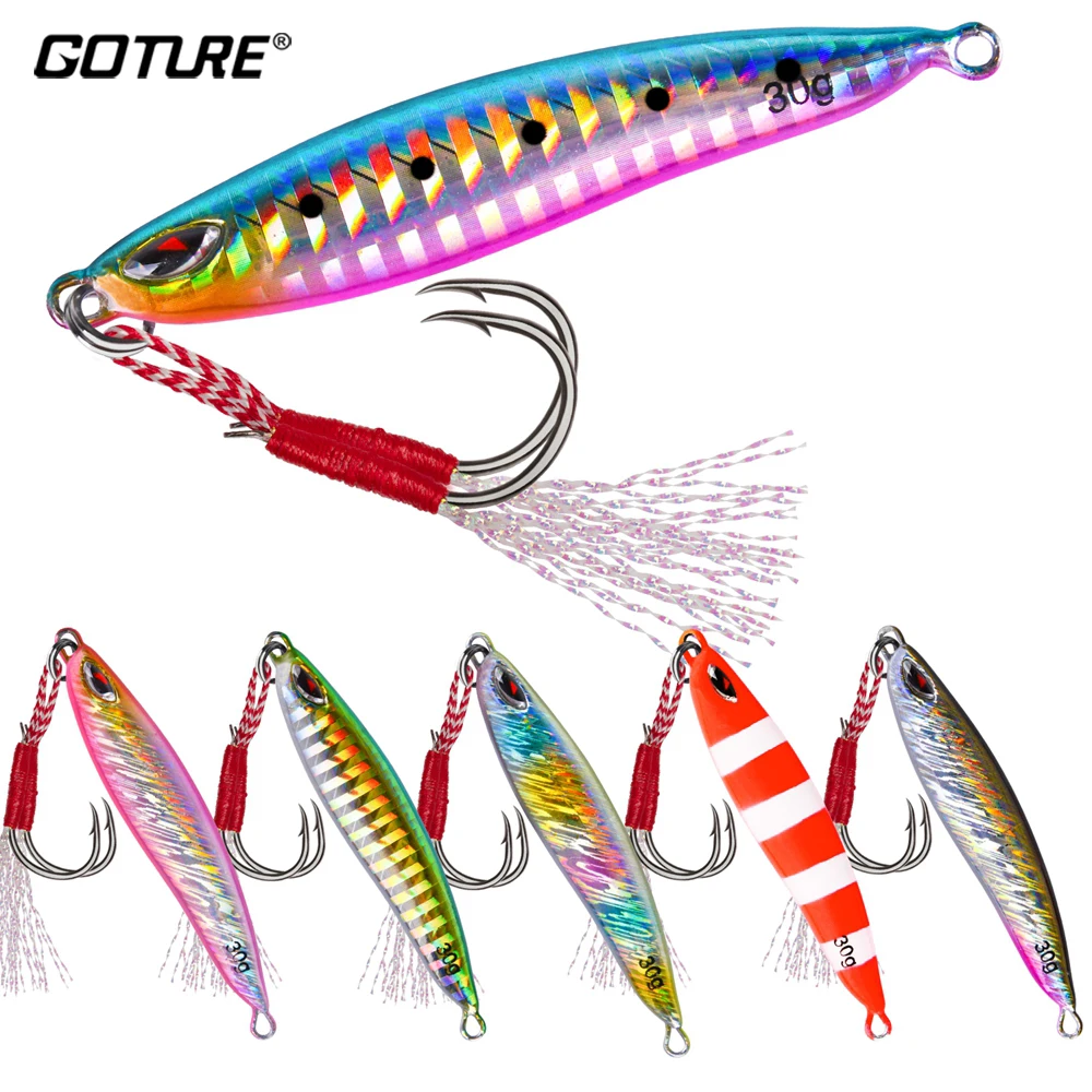 

Goture 1pc 20g/6cm 30g/7cm Metal Slow Spoon Balancer Vertical Bait Luminous Shore Casting Jig Bass Fishing Wobblers Fake Bait