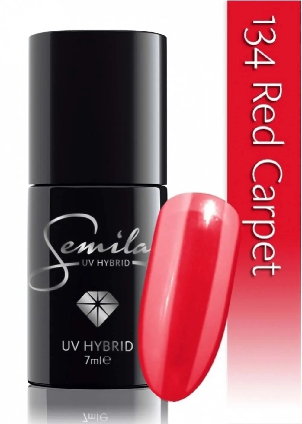 Semialc Red Carpet 134 semi-permanent cover, UV hybrid nail polish texture Gel