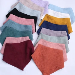 Baby Infant Cotton Bib Newborn Solid Color Triangle Scarf Feeding Saliva Towel Bandana Burp Cloth Boy Girl Shower Gifts