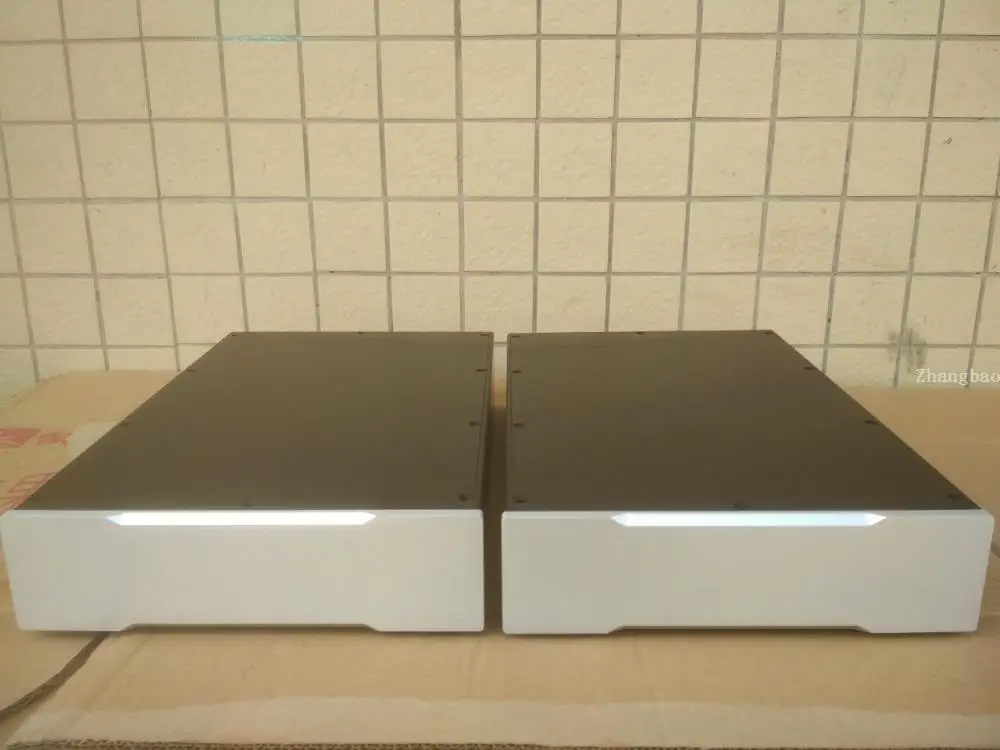 Full Nhôm Kèm Chia Khuếch Đại Khung Xe Ống Amp Ốp Lưng DIY Hộp Đen Bạc Cho Lựa Chọn 408*260*70mm