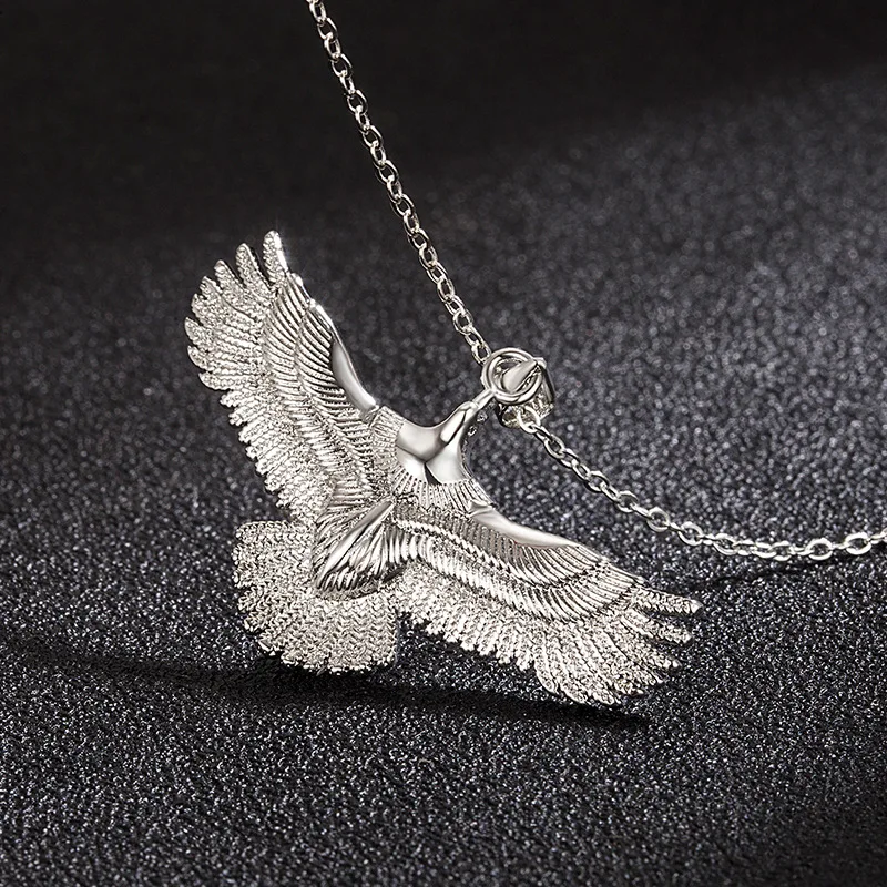 Trendy Silver 925 Chain Necklace For Men Jewelry Popular Animal Eagle Pendant Necklace Male Party Accessories Choker Present Boy