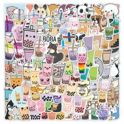 10/30/50/100pcs Bubble Tea Kawaii Stickers Aesthetic Decorative Water Bottle Scrapbooking Guitar Laptop Cute Cartoon Kids Decal