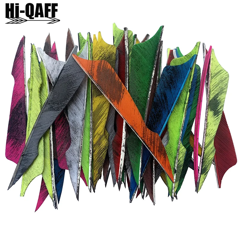 

50 Pcs Hi-Q 4Inch Arrow Feather Ink Pattern Fletching Archery Accessories Hunting Shooting