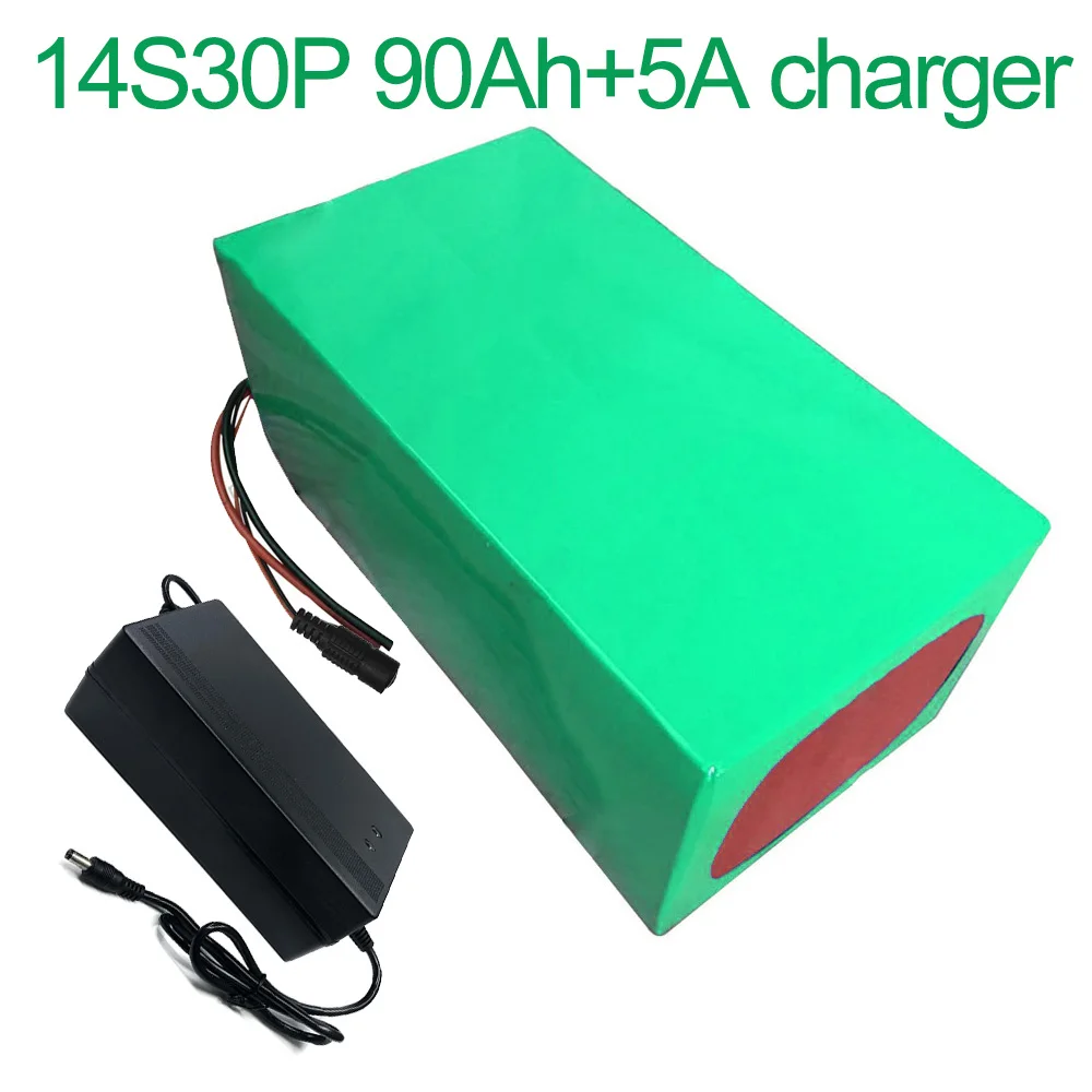 With 5A charger 52V 90Ah 14S30P 18650 Li-ion Battery electric two Three wheeled motorcycle bicycle   380*250*140mm