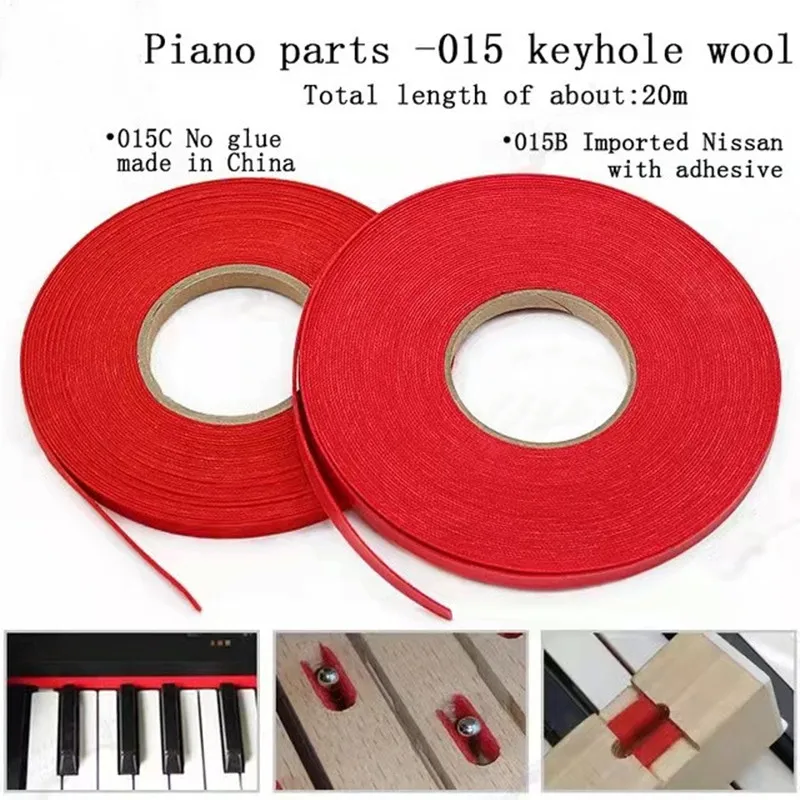 Xuan Gong Piano Tuning Tool  Parts  Keyhole Hot-Melt Adhesive Tape Red Carpet Fittings 015B 015C