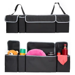 Sac de rangement pour siège arrière de voiture multi-poches, organisateur d'accessoires pour coffre de véhicule, filet élastique en maille