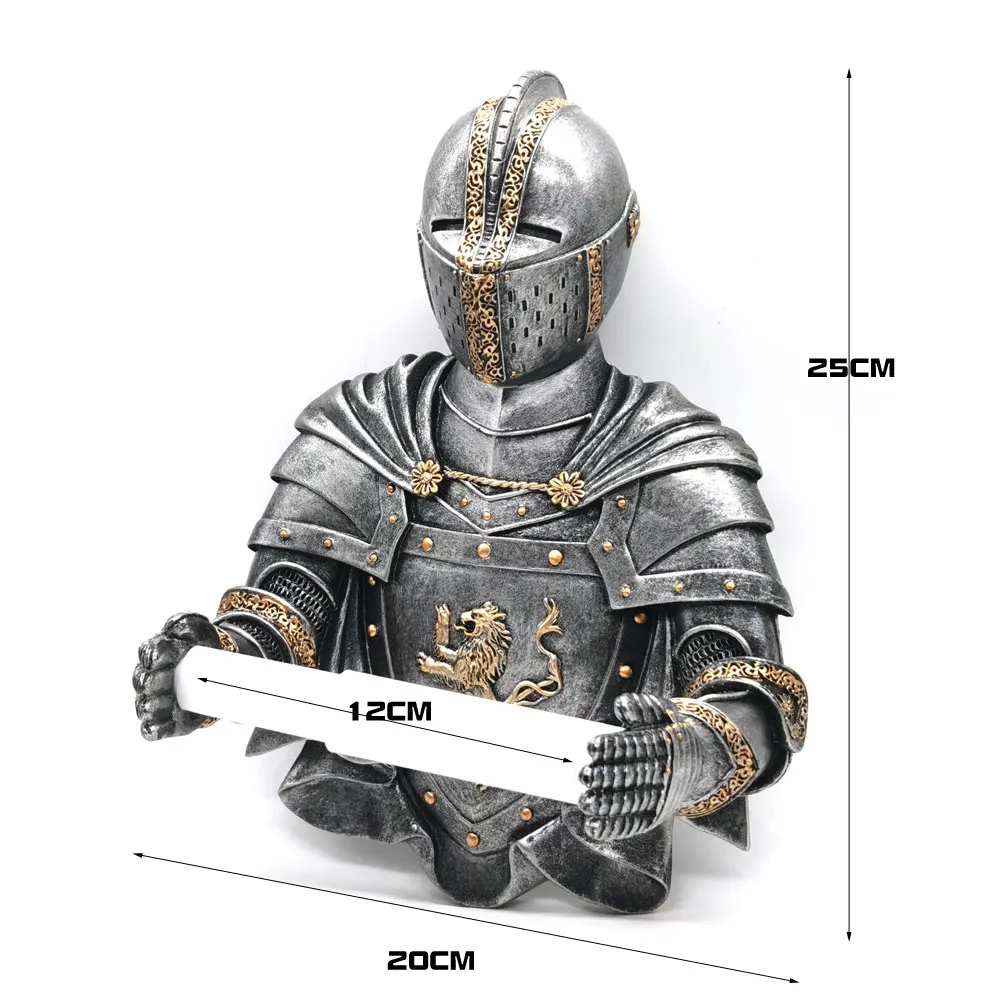 Tissue Box Container Toilet Paper Holder Tissue Storage Roll Custom Medieval Statue Knight To Remember Gothic Bathroom Decor