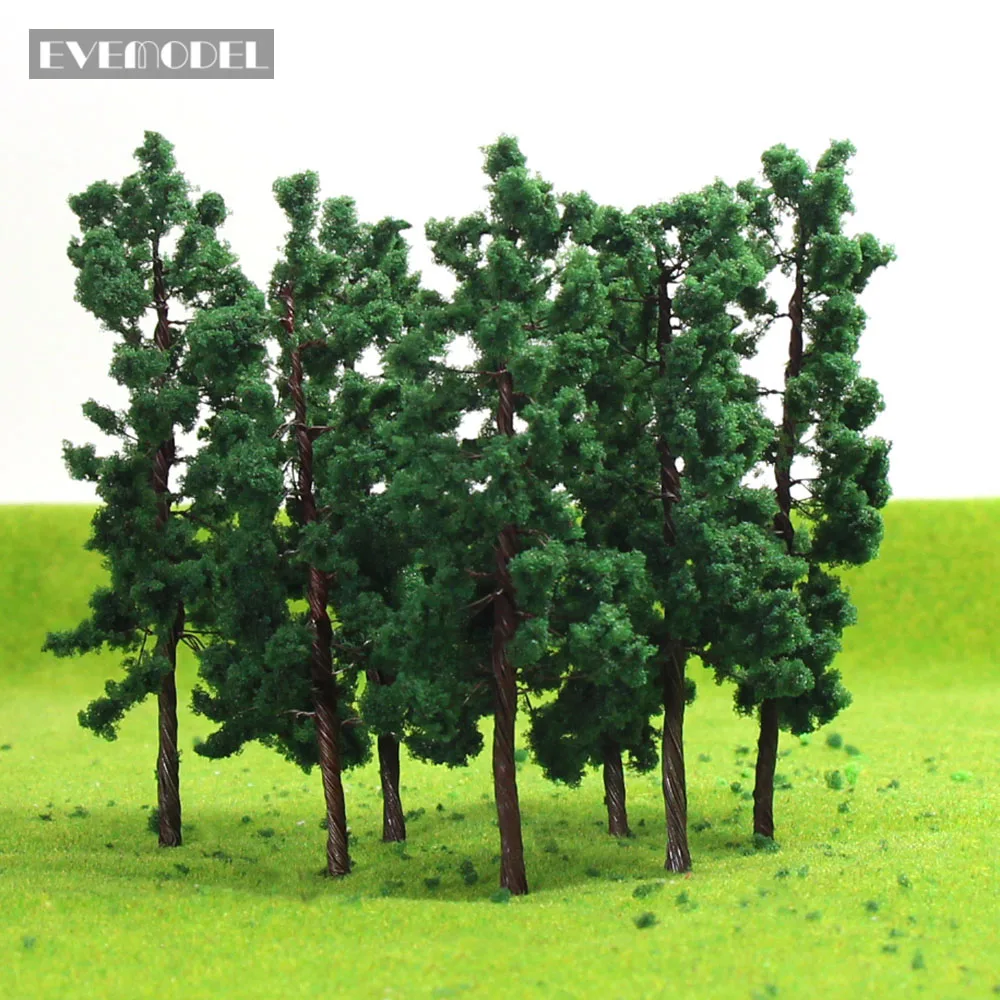 HO Scale Model Trees 1:87 Deep Green Trees Iron Wire Train Layout Set 8.5cm D9035