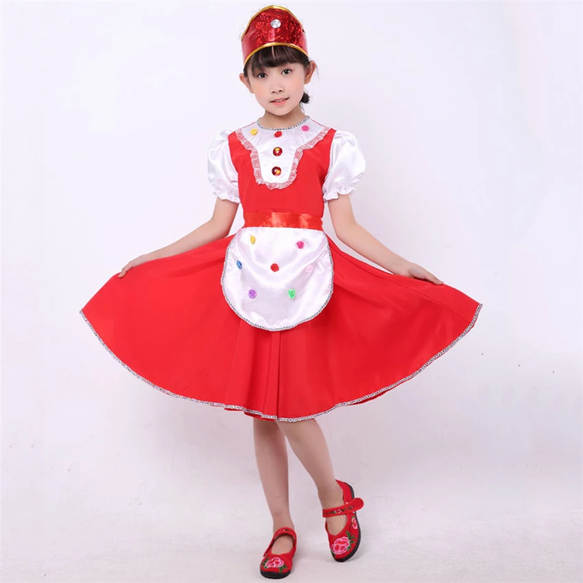 Russian National Costumes Modern Stage Boy Dance Costumes Children Princess Dress Girl Party Chinese Folk Dance Dress Festival