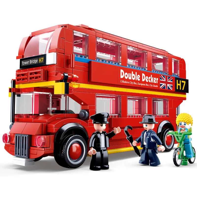 City Street Van Mini Friends Camper Car London Double Decker Bus modello creativo Building Blocks veicoli figure ragazza giocattoli per bambini